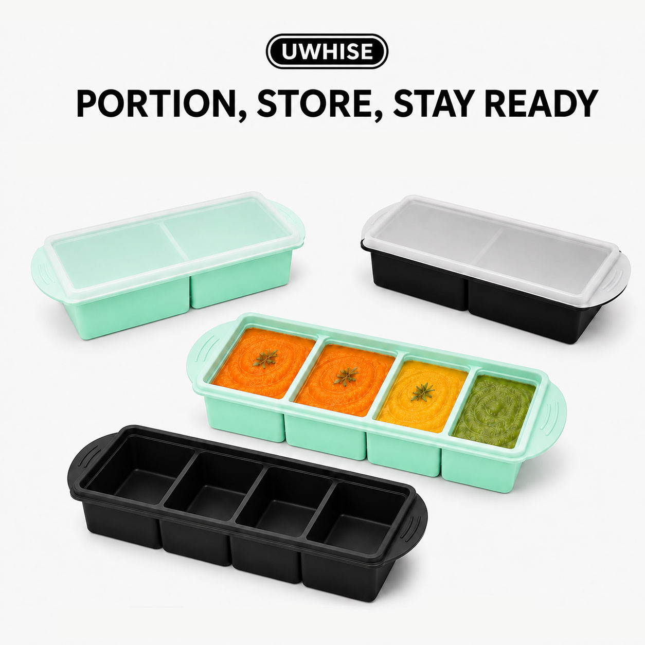Baby Food Prep Containers - Uwhise Silikon Çorba Dondurma Tepsisi Bebek