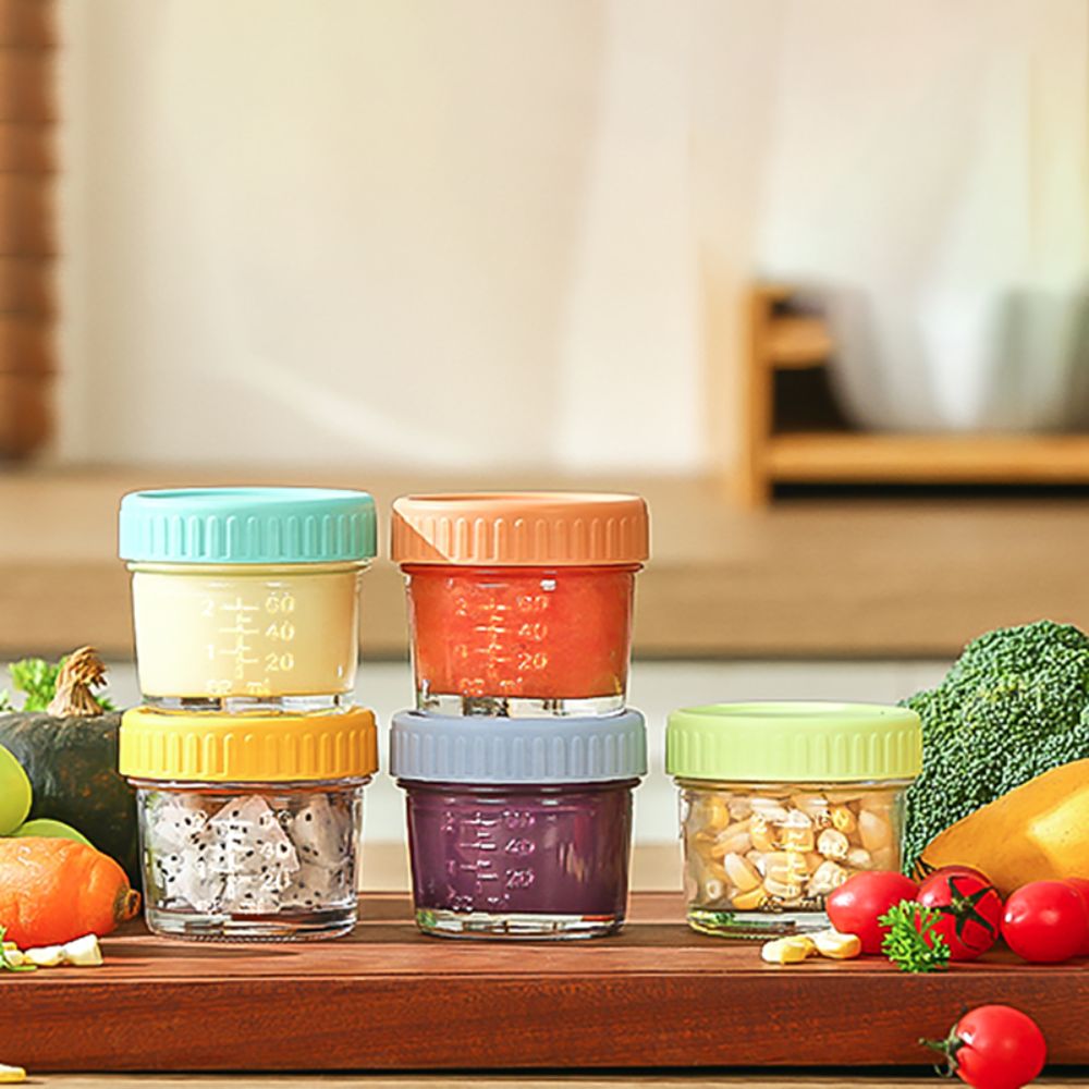Baby Food Glass - 6 adet Mason Kavanoz Cam Bebek