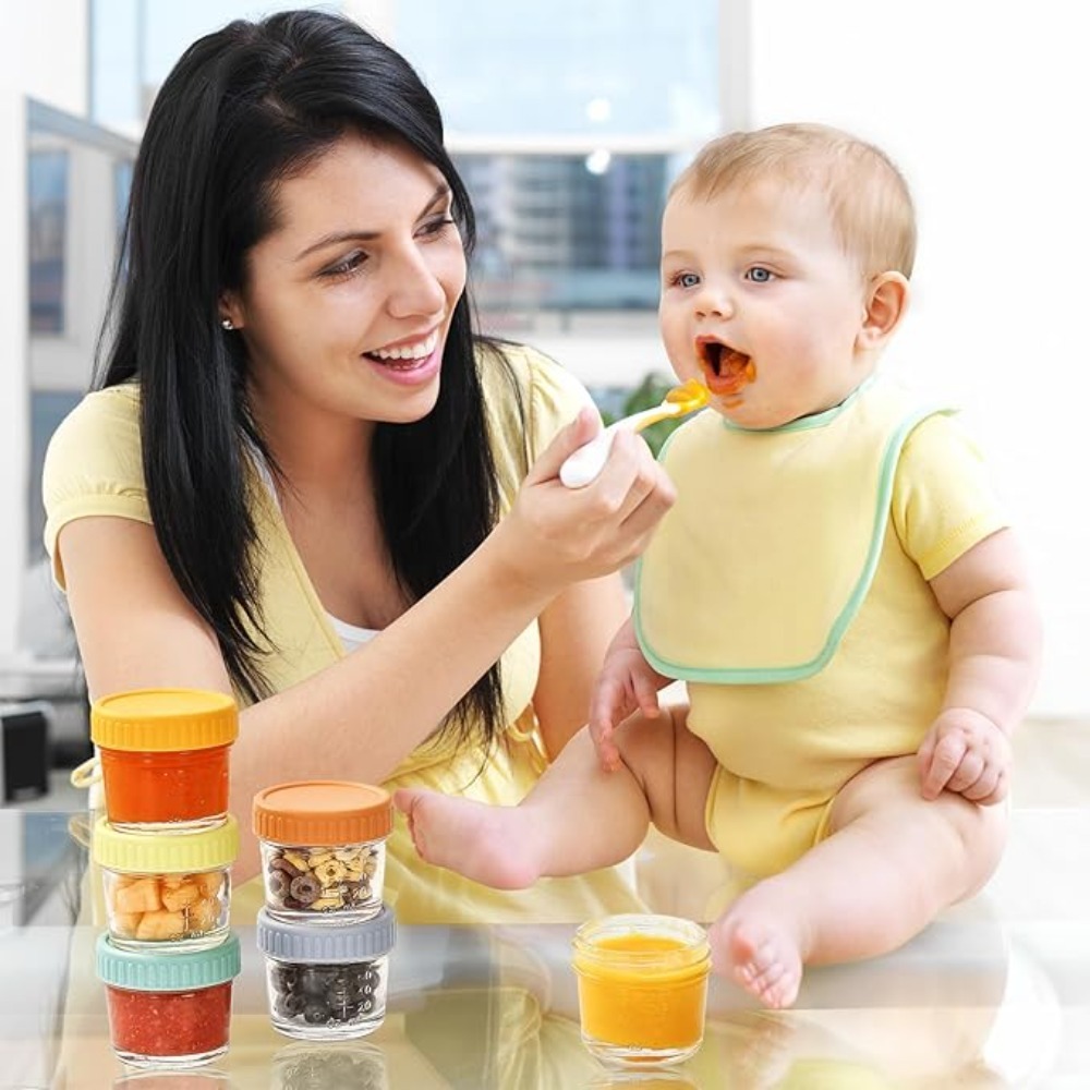 Baby Food Glass - 6 adet cam bebek maması kavanozu