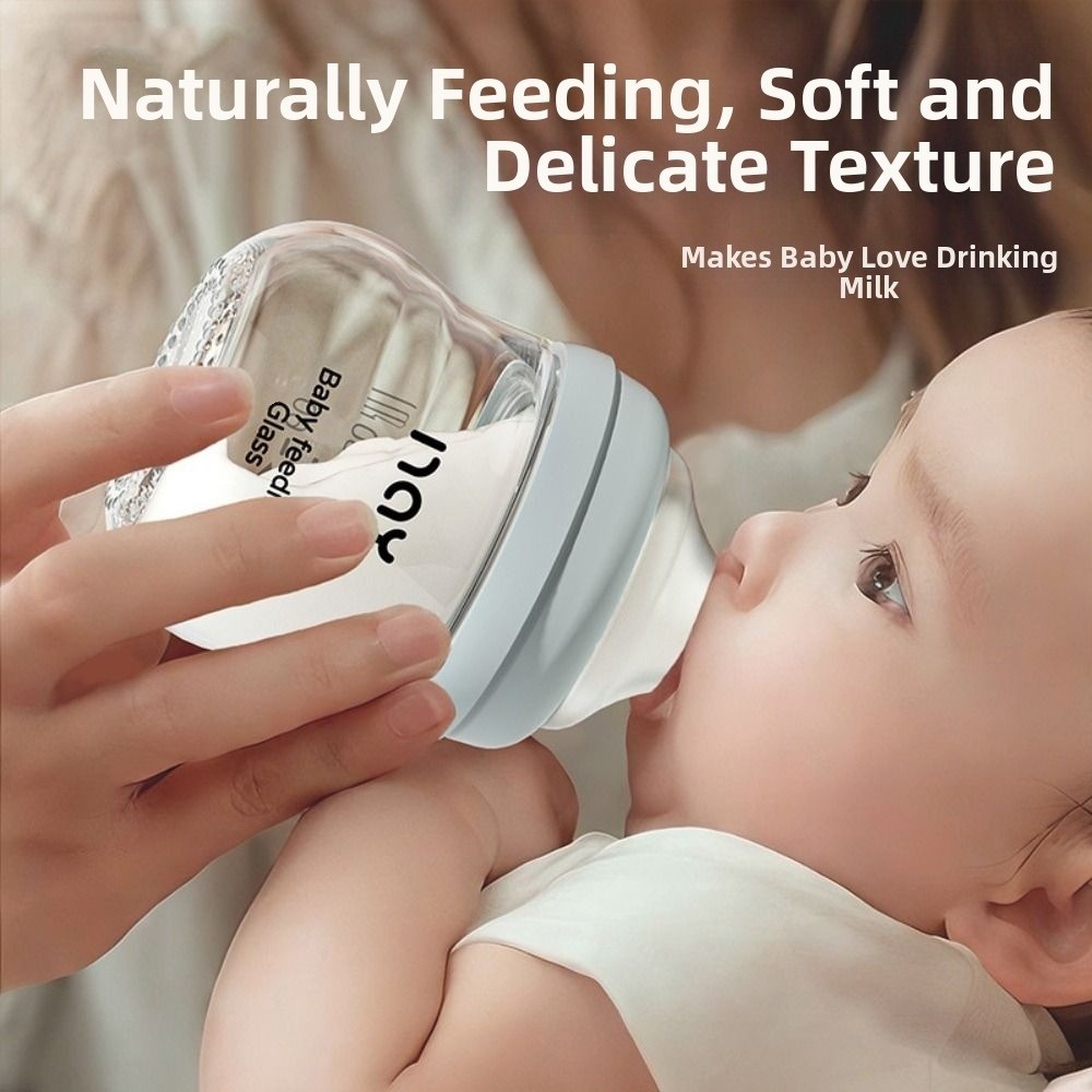 Baby Food Glass - Cam Biberon Anti-kabarcık önleyici Anti-boğulma Yenidoğan