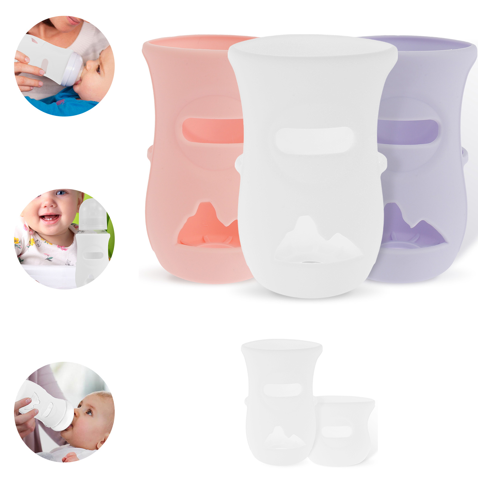 Baby Food Nan - Silikon Kollu Silikon Biberon Kapağı Yalıtımlı