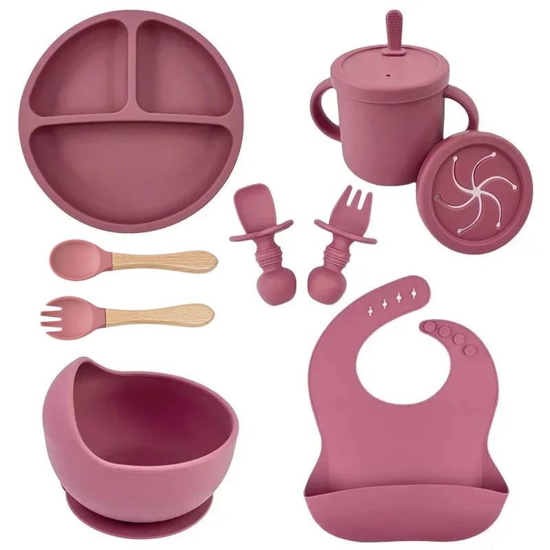 Baby Food Utensils - Gıda Sınıfı Silikon Çocuk tabak seti