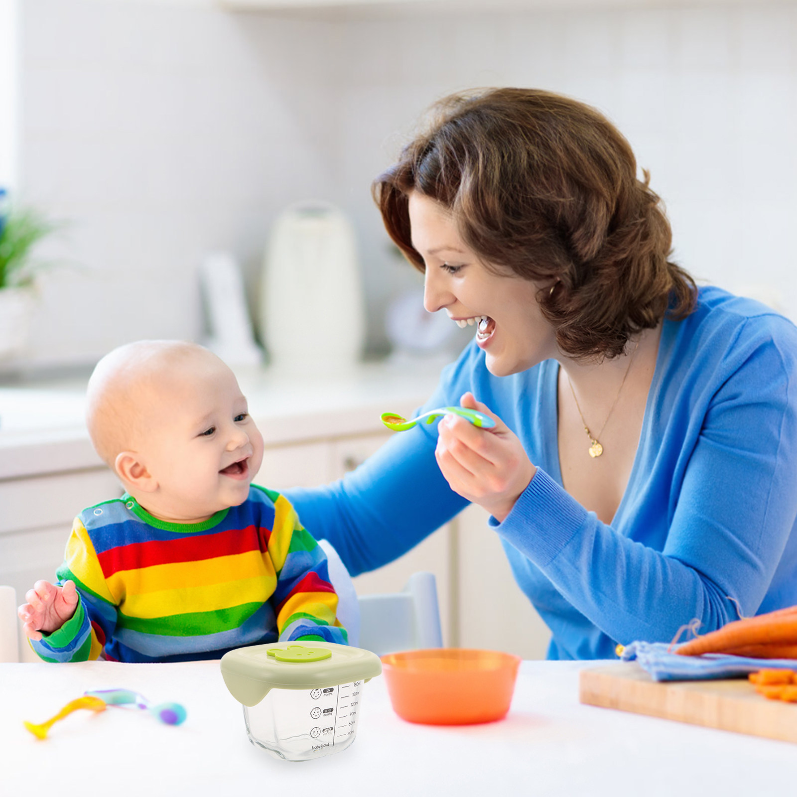 Baby Food Glass - 2 Adet Bebek Maması Saklama Kabı