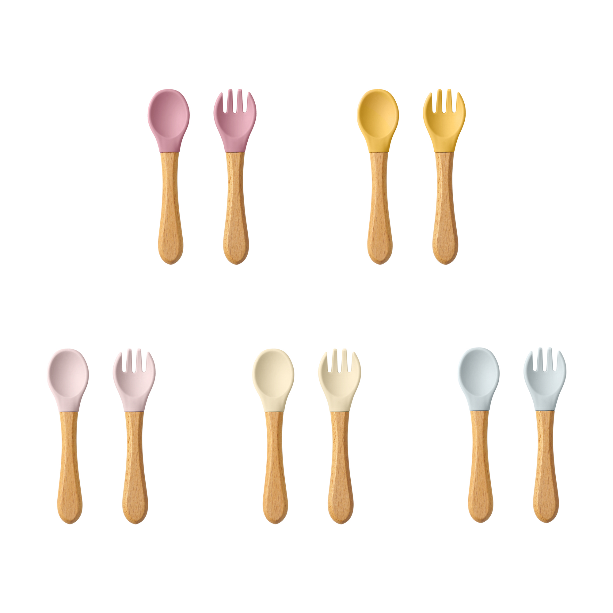 Baby Food Utensils - 2 adet bebek öğrenme kaşık mutfak
