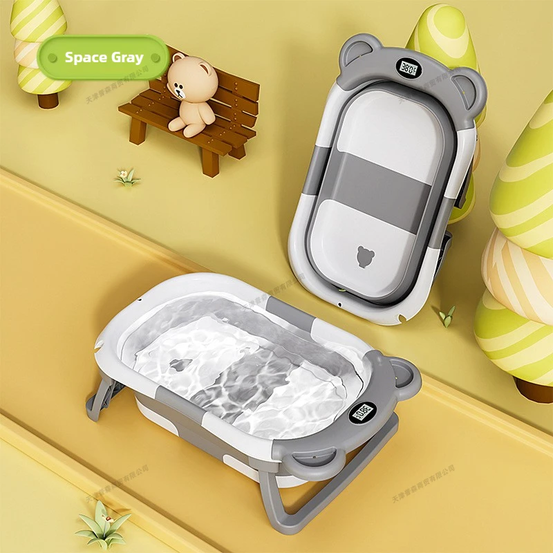 Baby Food Chair - Katlanabilir Bebek Küveti Akıllı Sıcaklık Göstergesi