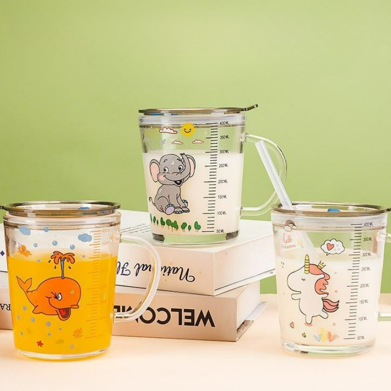 Karikatür cam kapaklı kupa çoc - Baby Food Glass incelemesi ve fiyatı