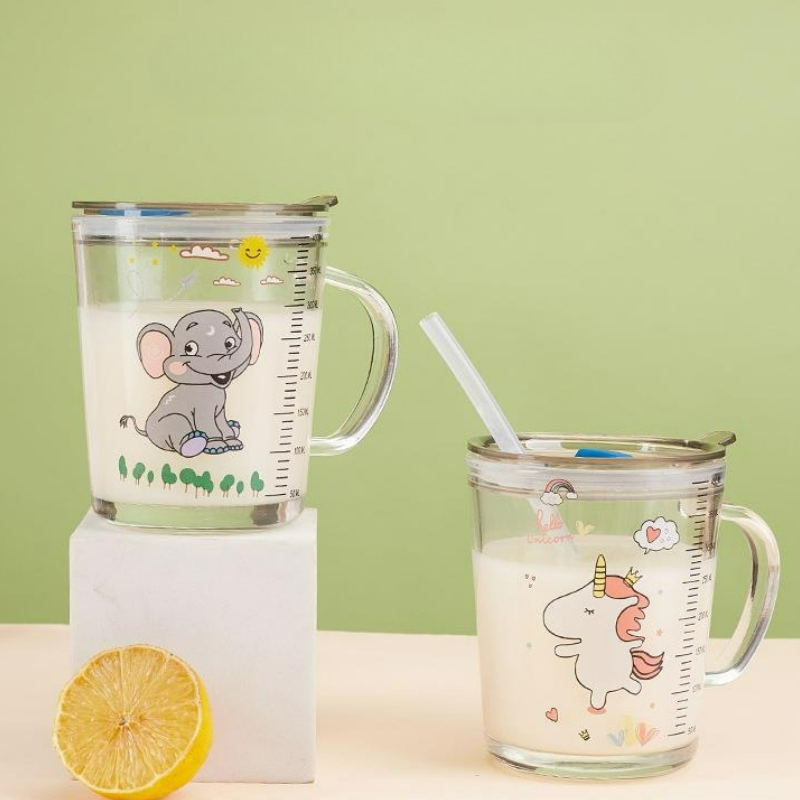 Karikatür cam kapaklı kupa çoc - Baby Food Glass incelemesi ve fiyatı