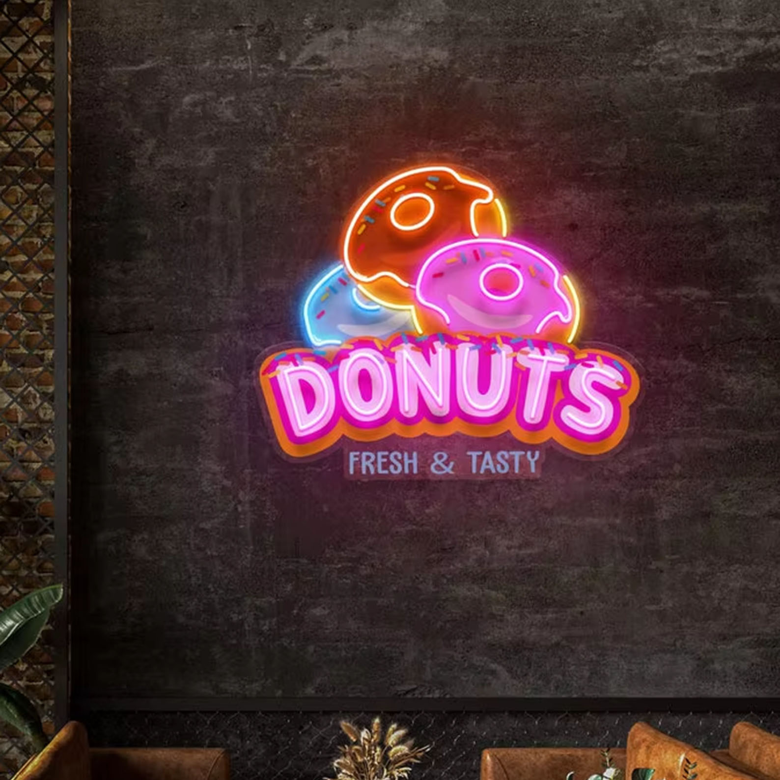Donut Neon işareti ile özel re - Baby Food Restaurant incelemesi ve fiyatı
